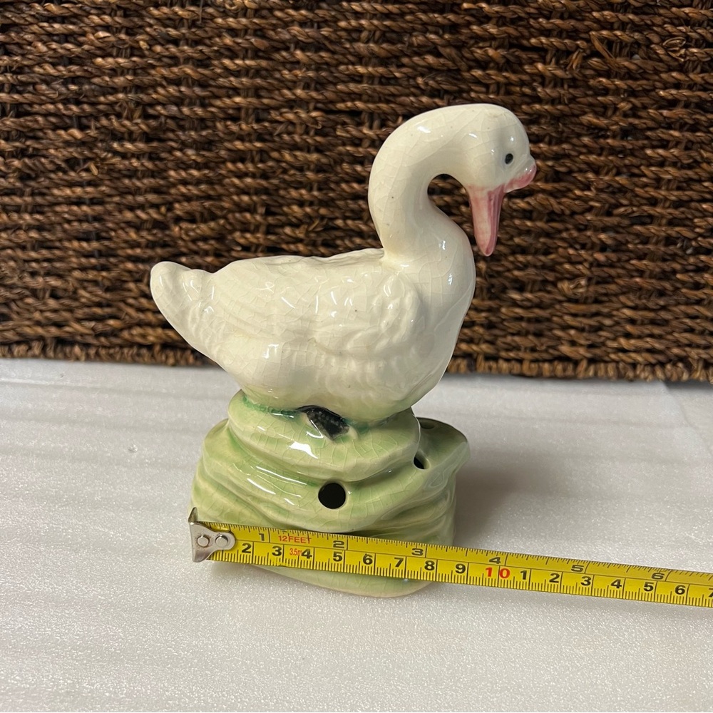 Vintage Ceramic Swan Flower Frog Yankoware Made in Japan - Picture 13 of 13